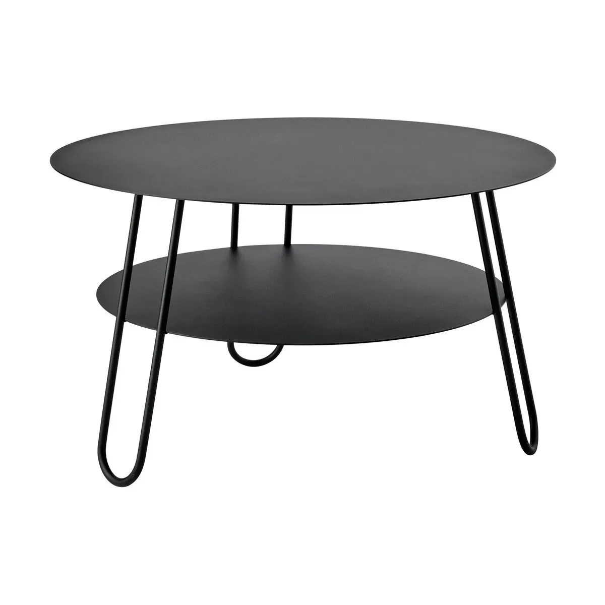 Table basse ronde en acier noir 72 x 42 cm Carl - Resistub