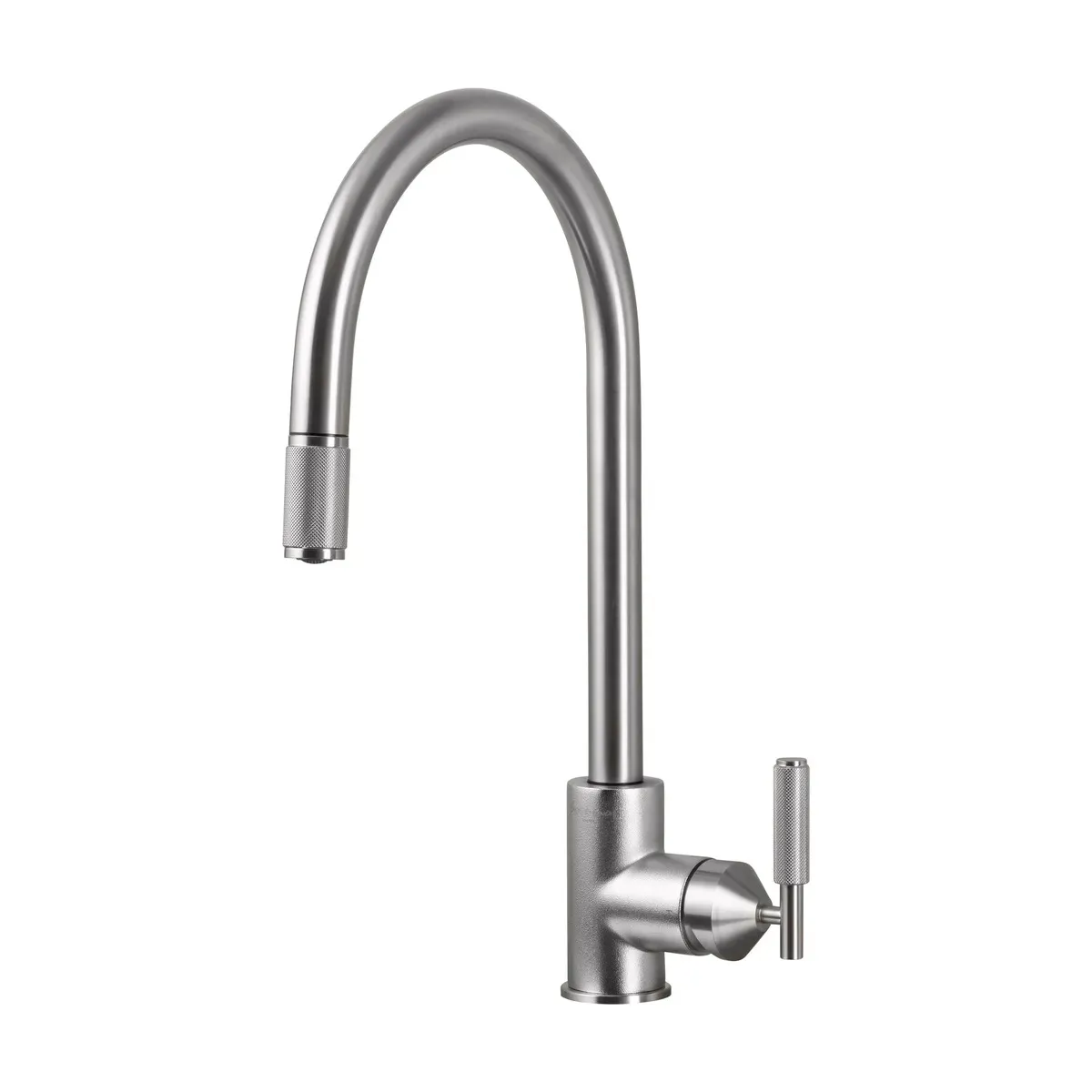 Robinet mitigeur de cuisine avec douchette en métal massif brut argent 37,2 x 25,3 cm