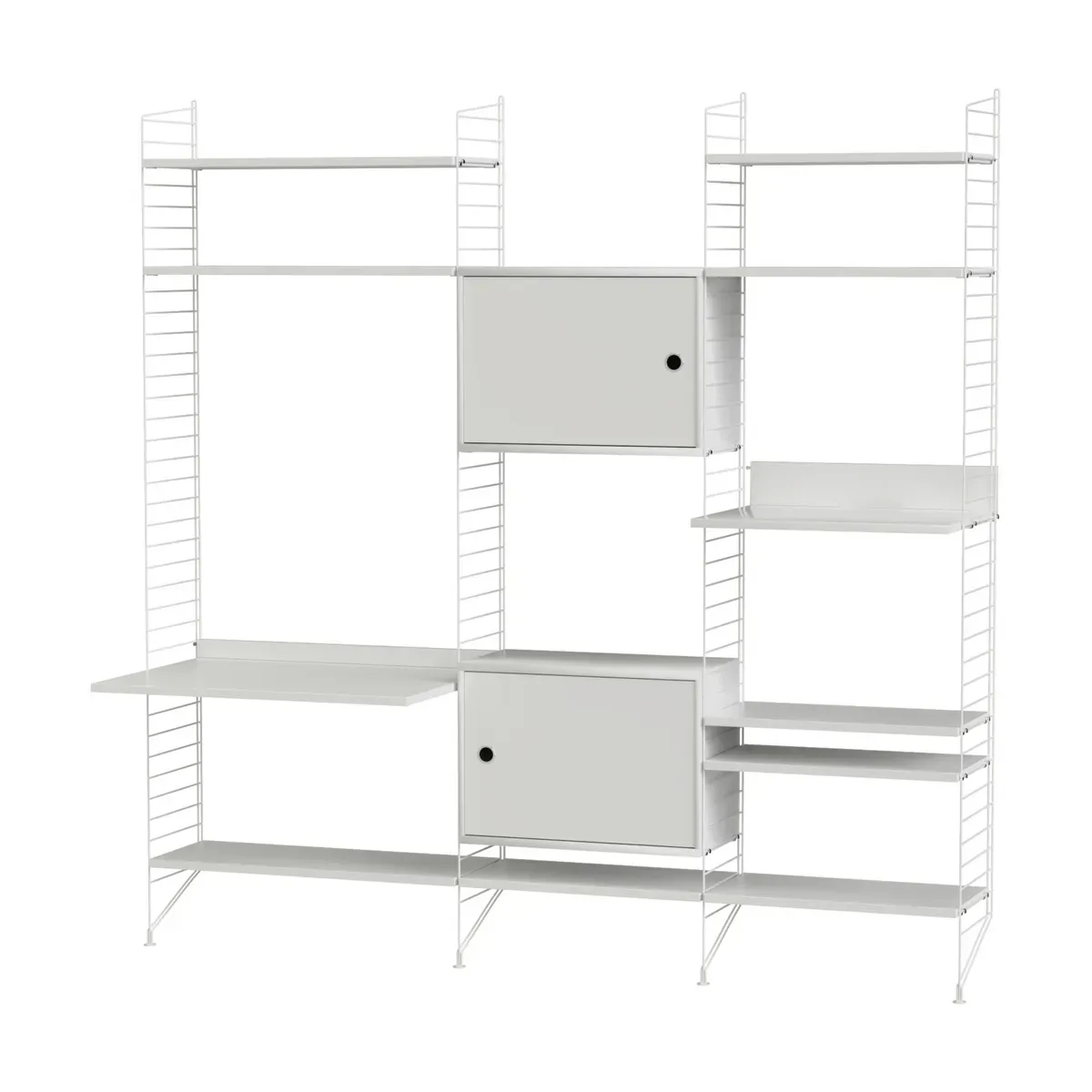 Etagère modulable en acier blanc 200 x 200 x 30 cm Combinaison P - String furniture