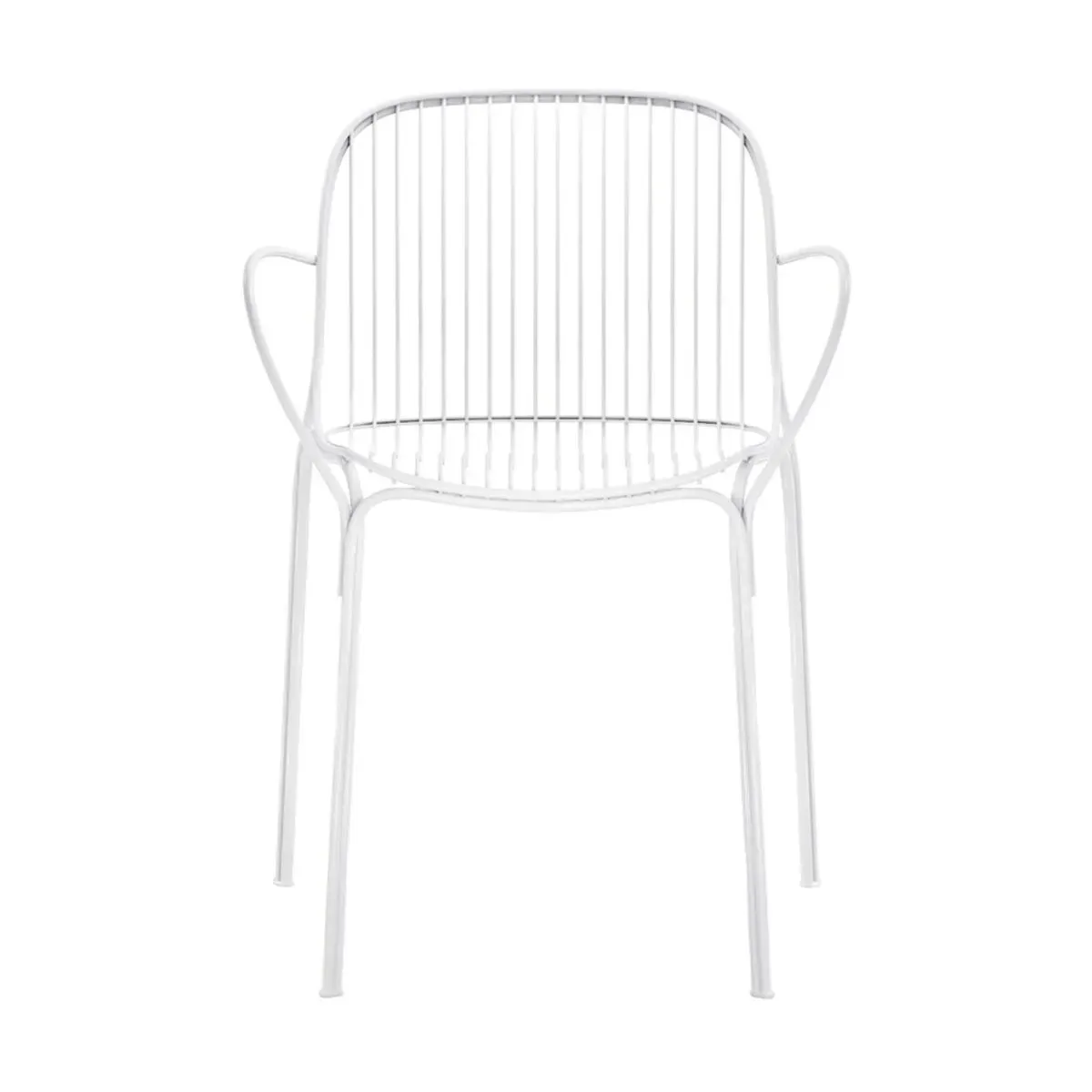 Chaise de jardin avec accoudoir en acier blanc 79 cm Hiray - Kartell