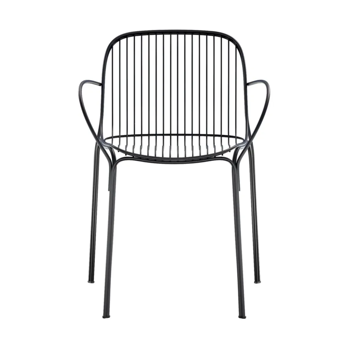 Chaise de jardin avec accoudoir en acier noir 79 cm Hiray - Kartell