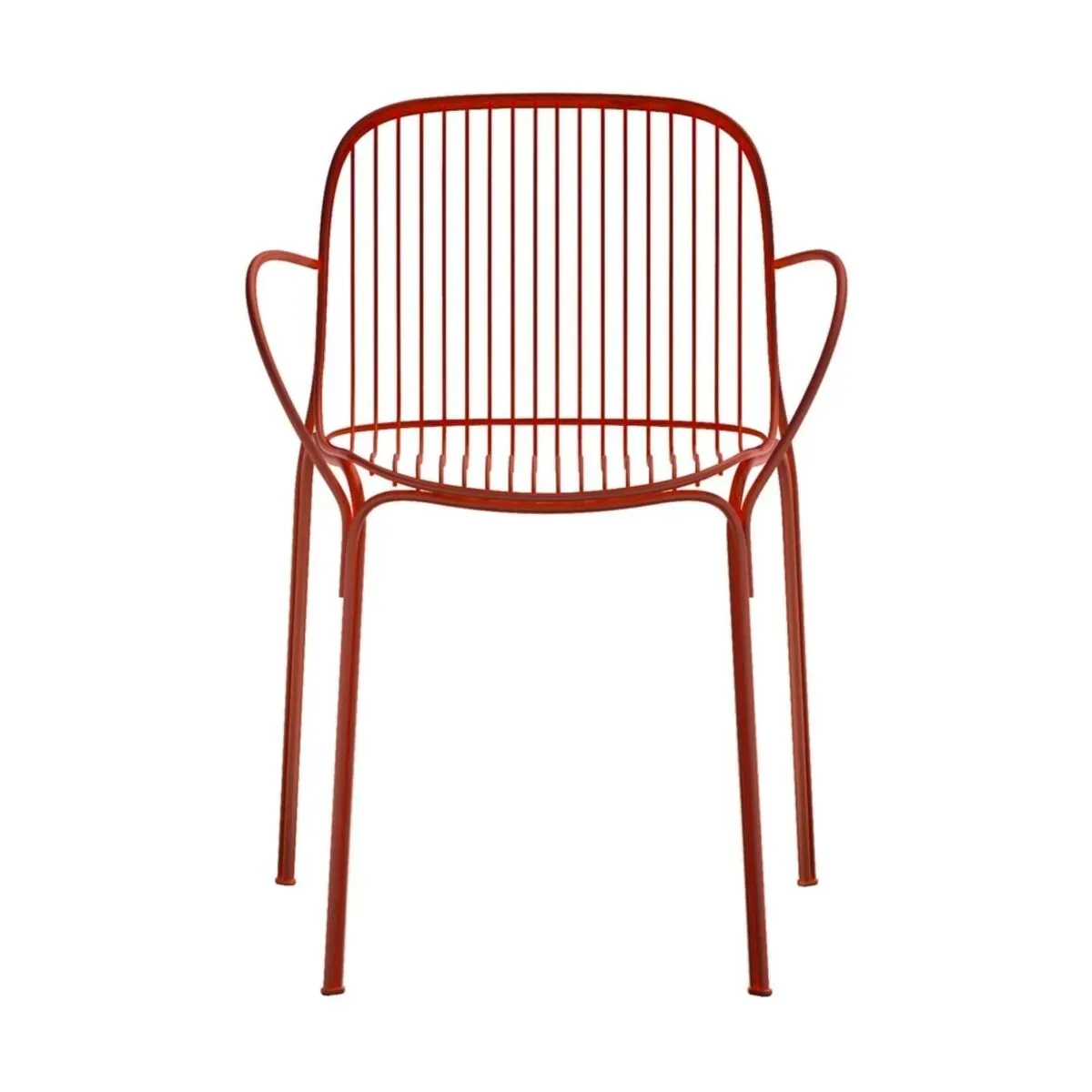 Chaise de jardin avec accoudoir en acier rouille 79 cm Hiray - Kartell