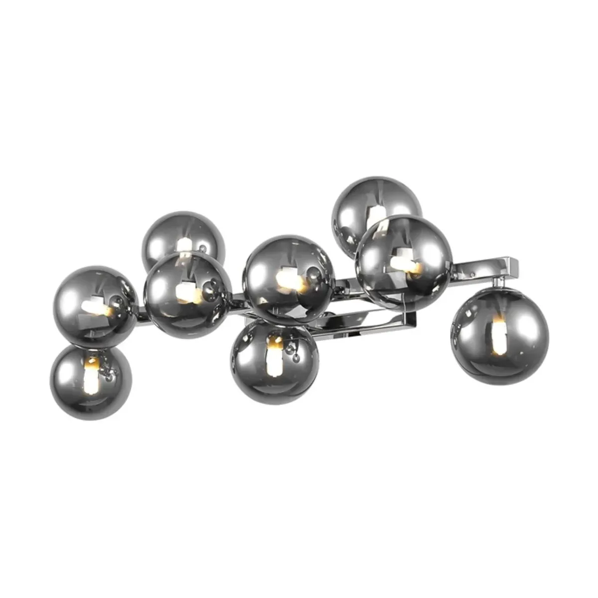 Applique murale en métal chrome et verre 9 ampoules 22 x 66 cm Dallas - Maytoni