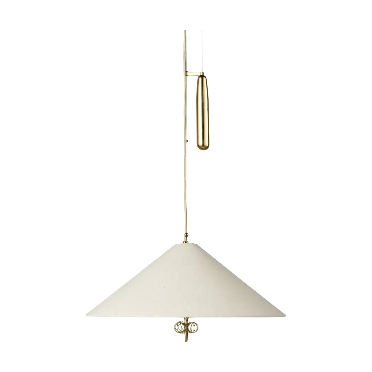 Suspension en laiton et toile réglable crème 56x20 cm Modèle 1967 - Gubi