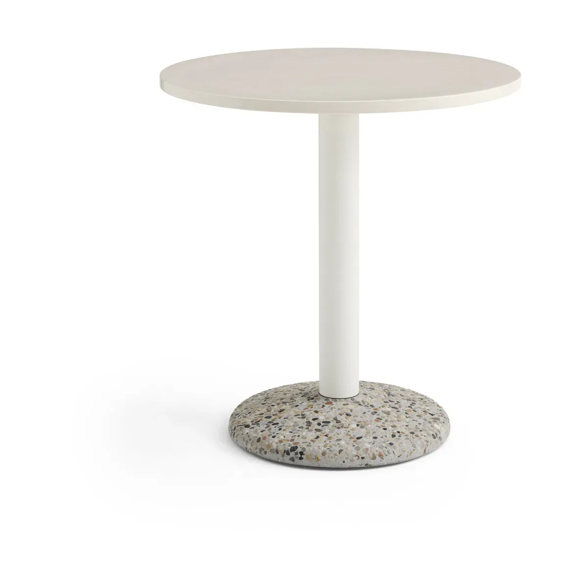 Table ronde en céramique blanc chaud 70x73cm- Hay