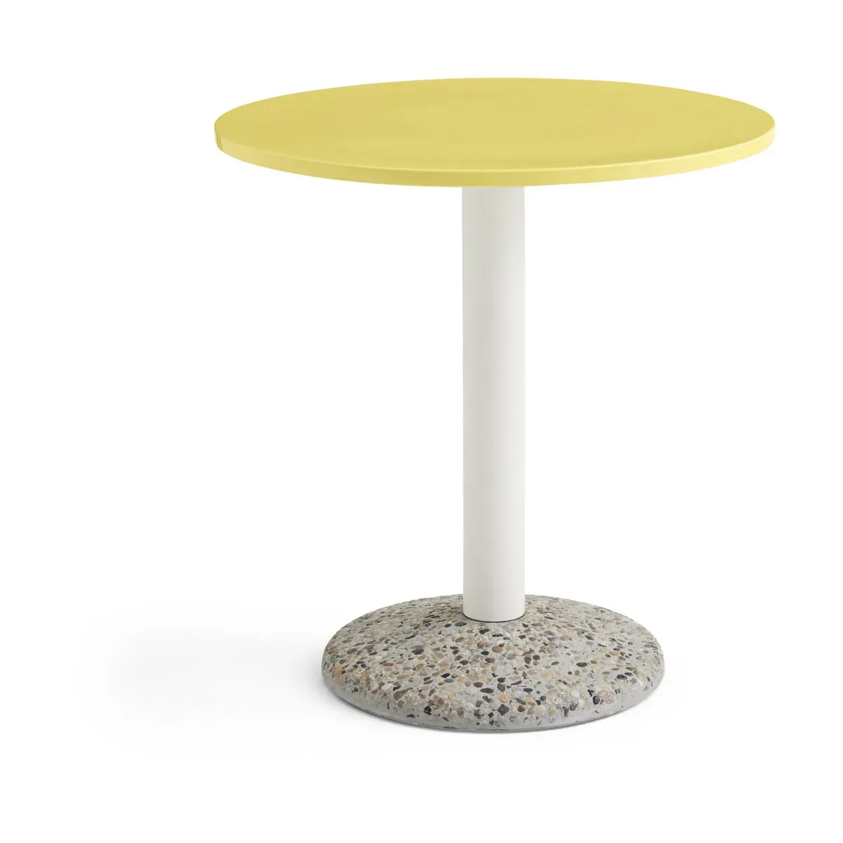 Table ronde en céramique jaune vif 70x73cm - Hay