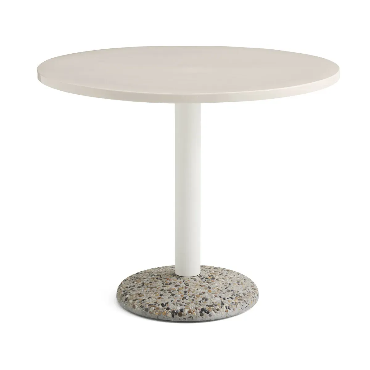 Table ronde en céramique blanc chaud 90x74cm - Hay