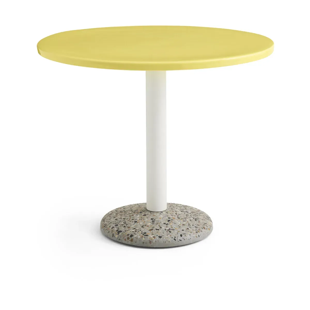 Table ronde en céramique jaune vif 90x74cm - Hay