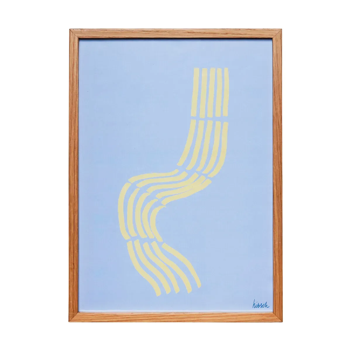 Tableau en chêne et affiche bleue 29,7X42 Hello- Hübsch