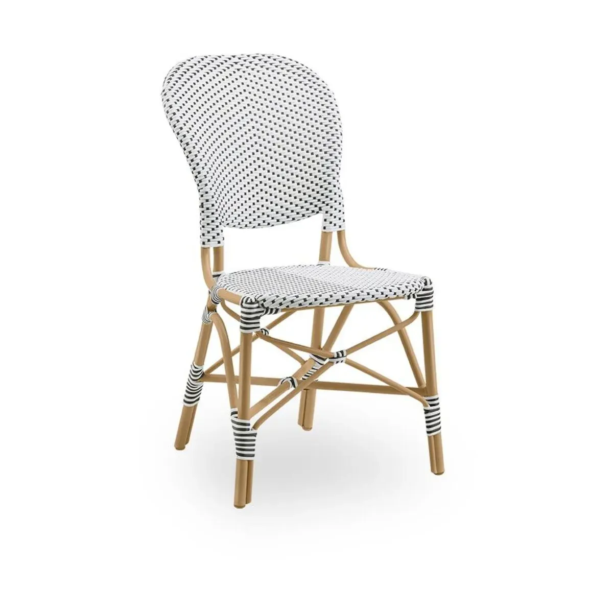 Chaise repas en aluminium noir et blanc Isabelle - Sika Design