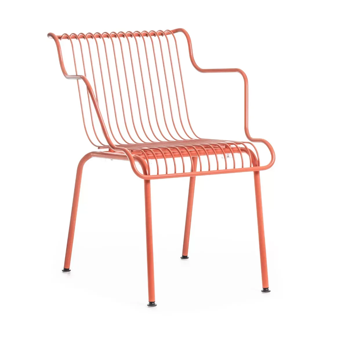 Chaise d'extérieur à accoudoirs en acier orange South - Magis