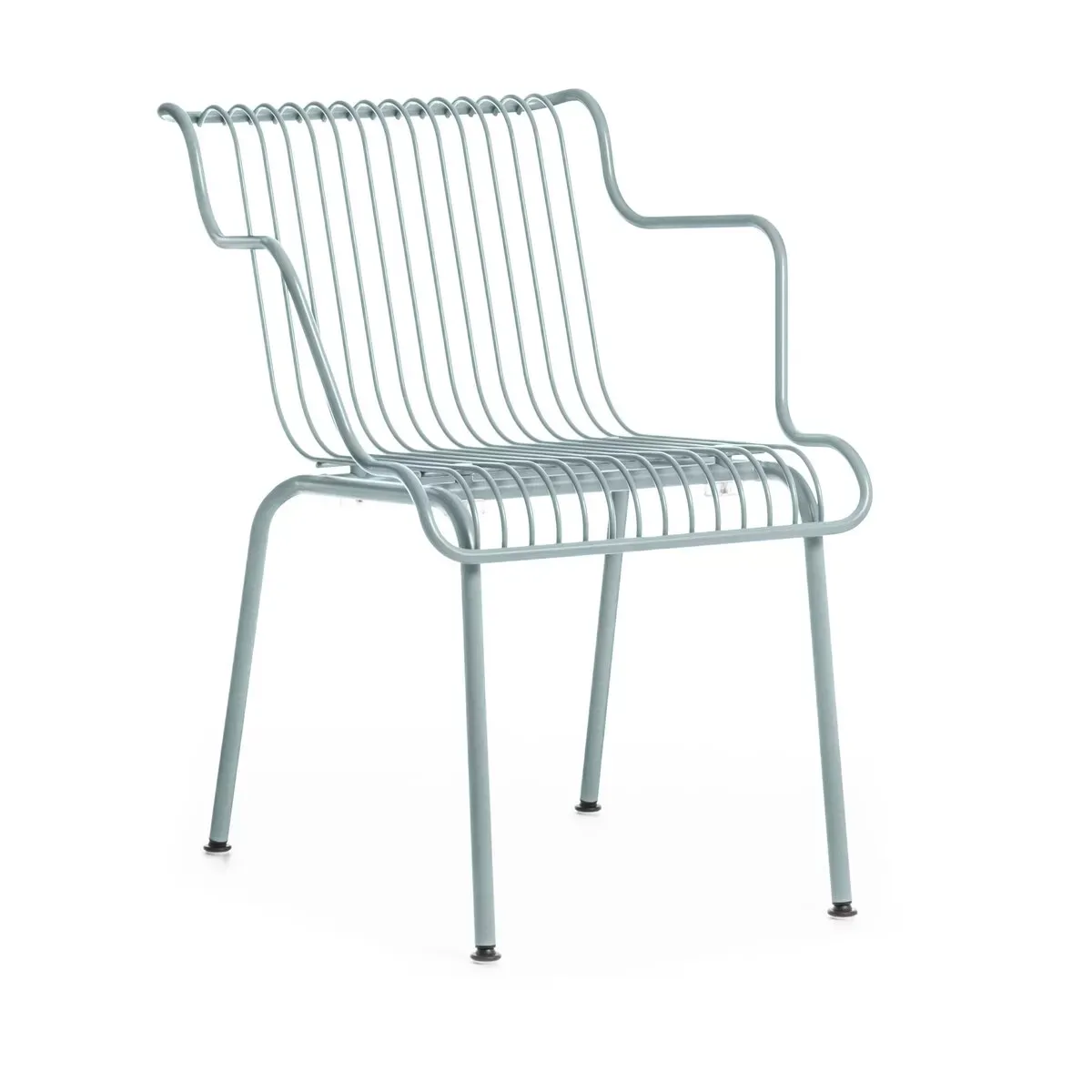 Chaise d'extérieur à accoudoirs en acier bleu ciel South - Magis