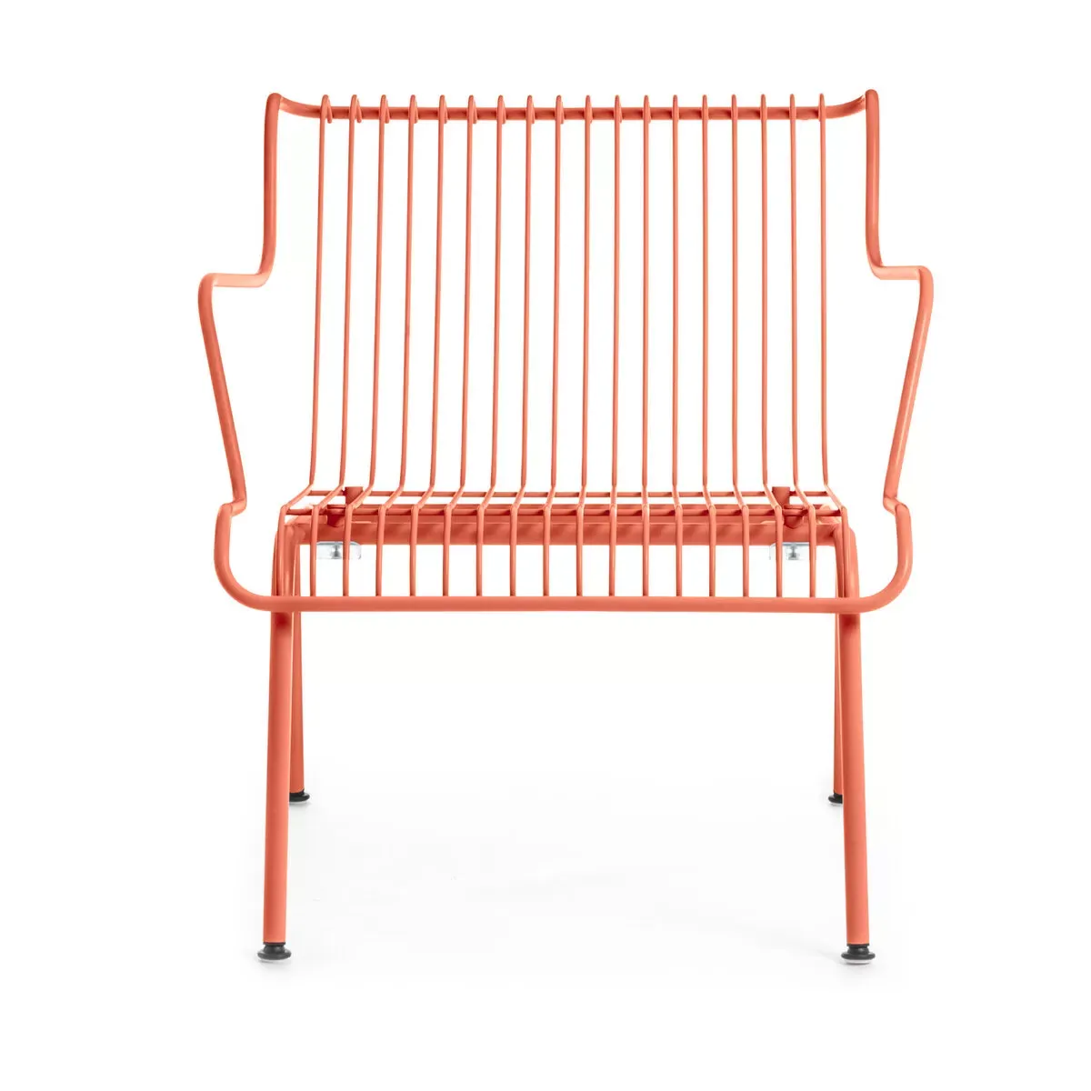Fauteuil d'extérieur à accoudoirs en acier orange South - Magis