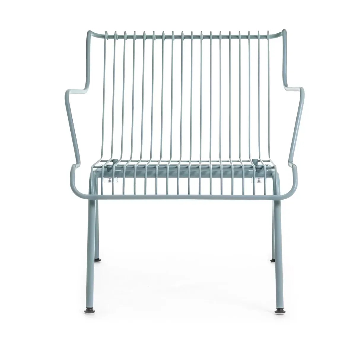 Fauteuil d'extérieur à accoudoirs en acier bleu ciel South - Magis