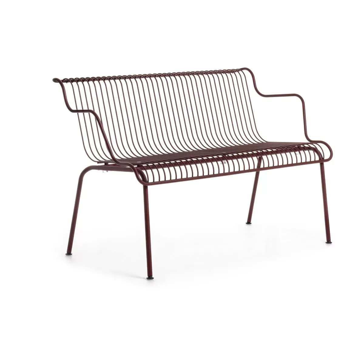 Banc d'extérieur en acier bordeaux South - Magis