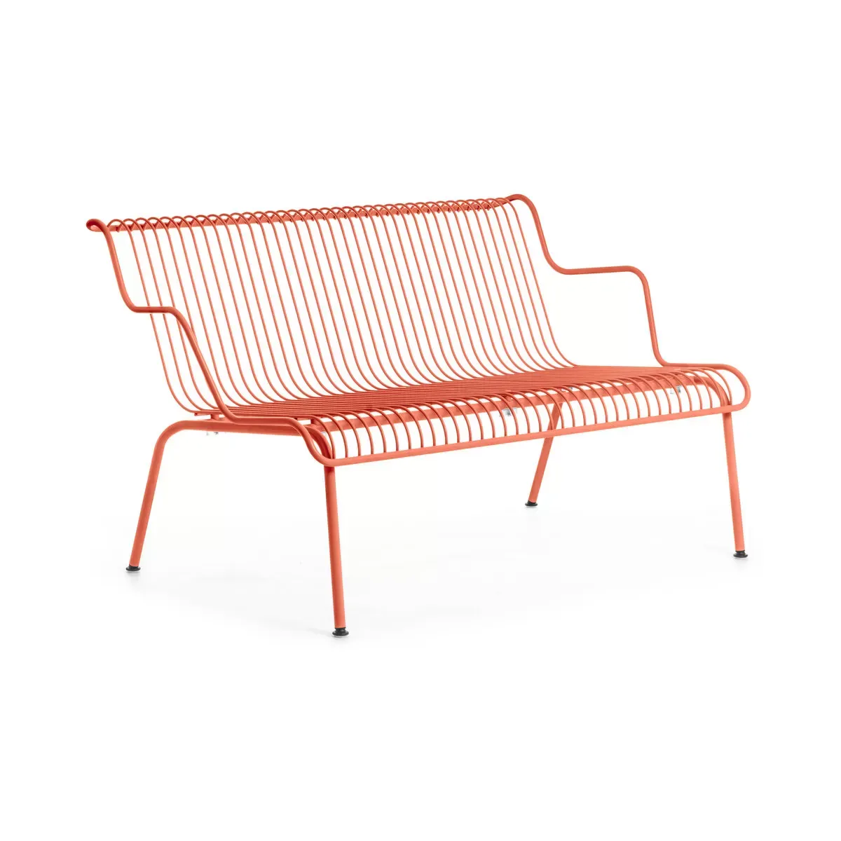 Banc bas empilable d'extérieur en acier orange South - Magis