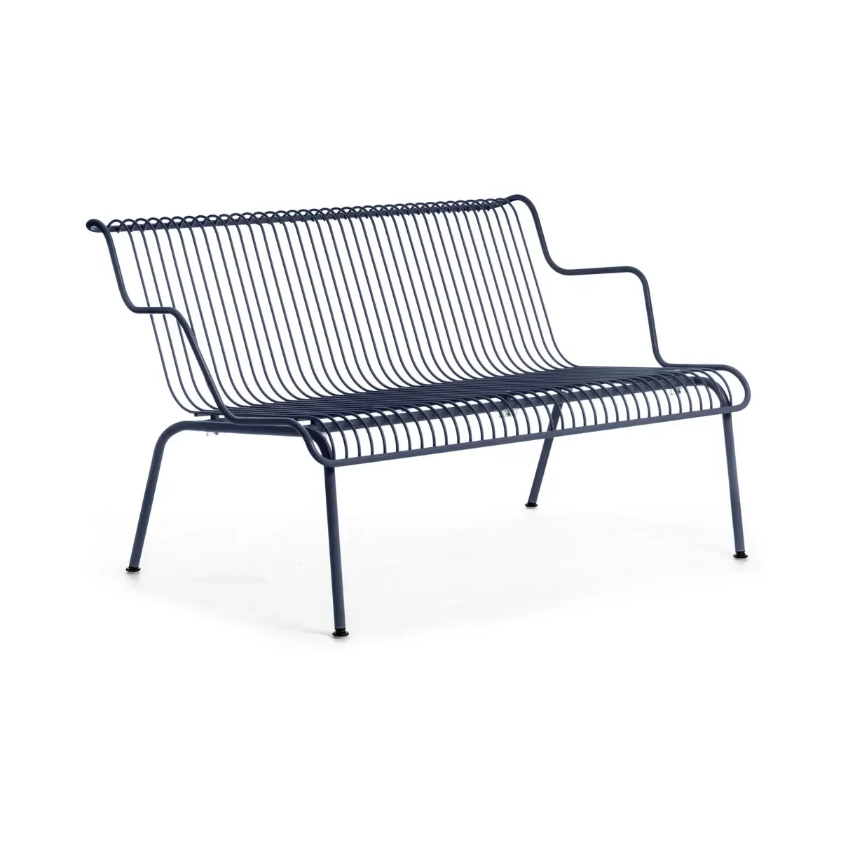 Banc bas empilable d'extérieur en acier bleu nuit South - Magis