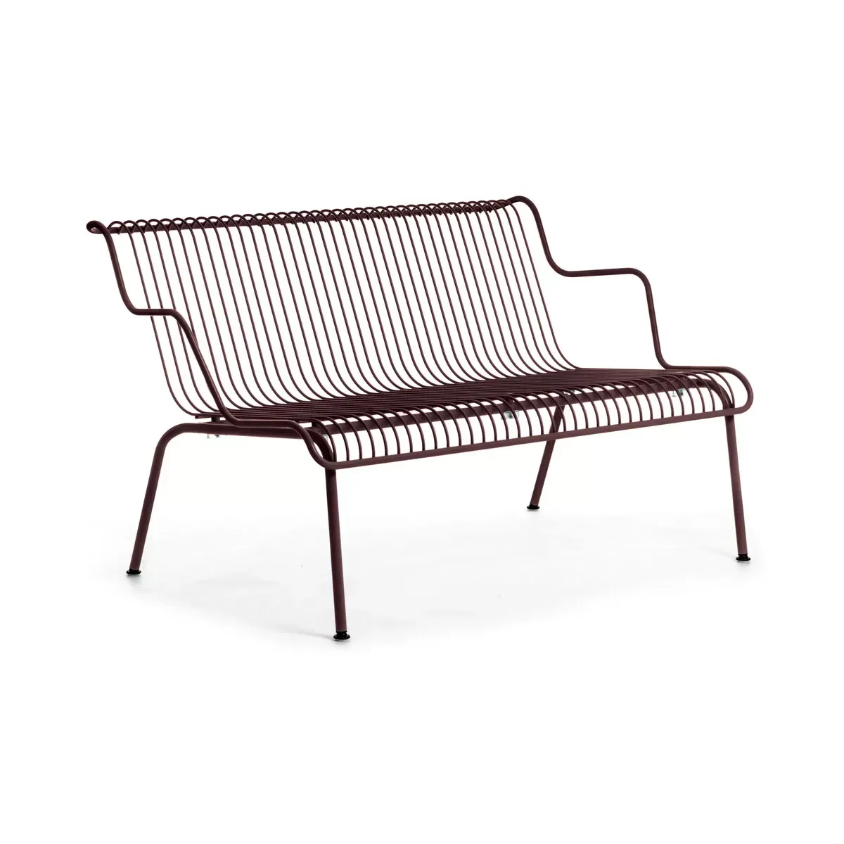 Banc bas empilable d'extérieur en acier bordeaux South - Magis