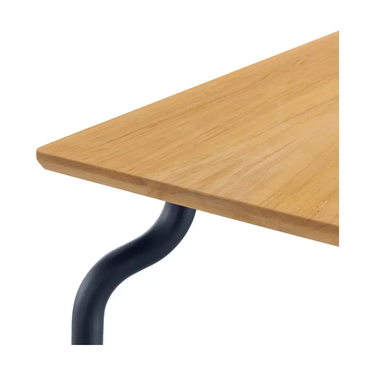 Table basse d'extérieur en teck et acier bleu nuit 120x120cm South - Magis