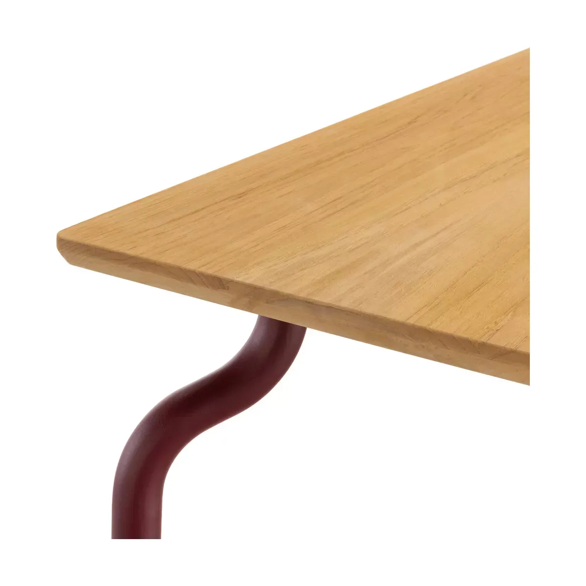 Table basse d'extérieur en teck et acier bordeaux 120x120cm South - Magis