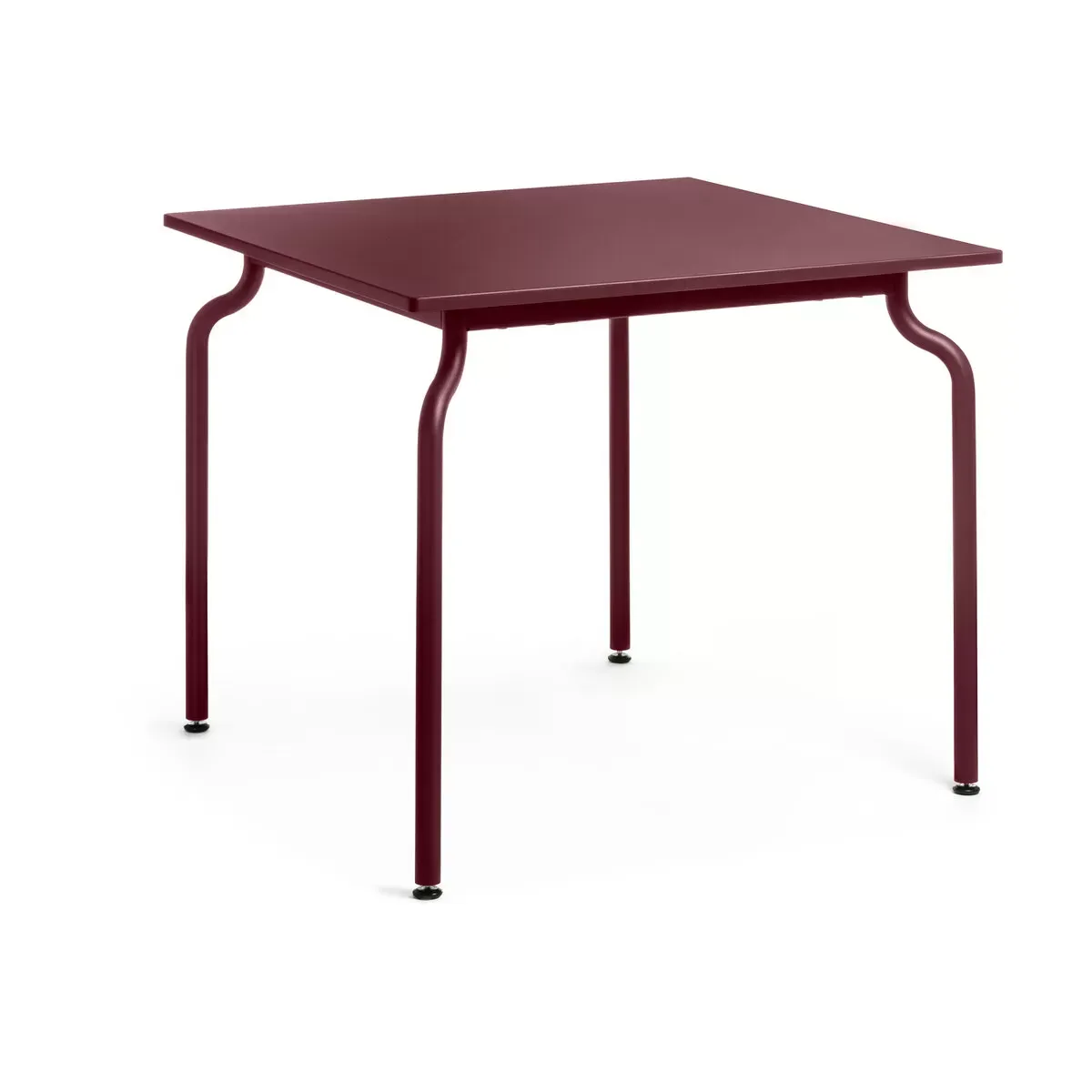Table à manger d'extérieur en acier bordeaux 90x90cm South - Magis