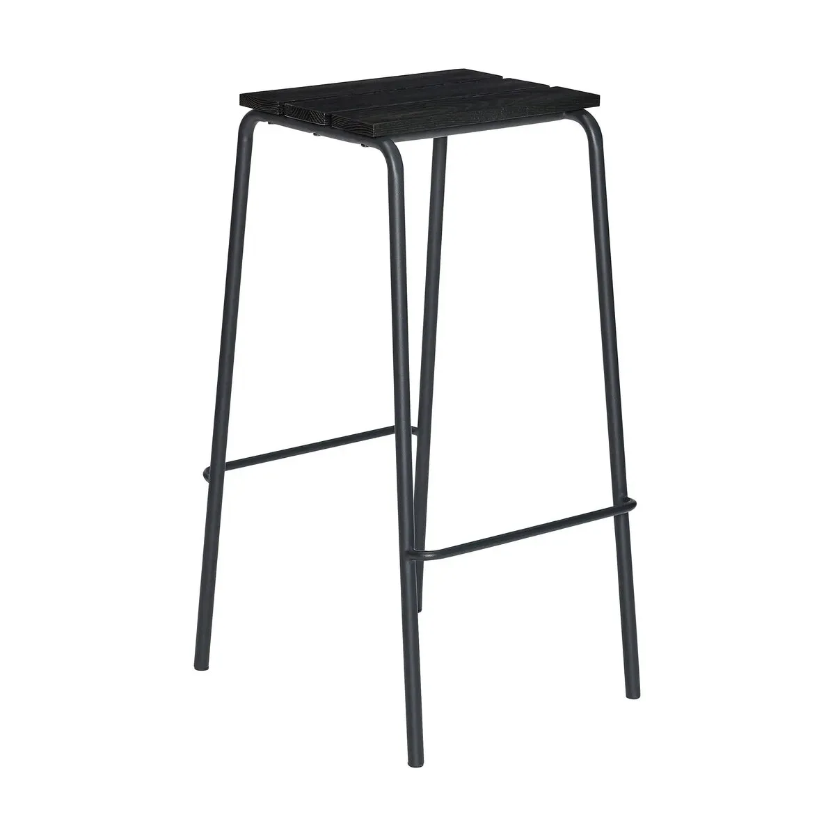 Tabouret de bar en bois de frêne et métal noir Stilt - Hübsch