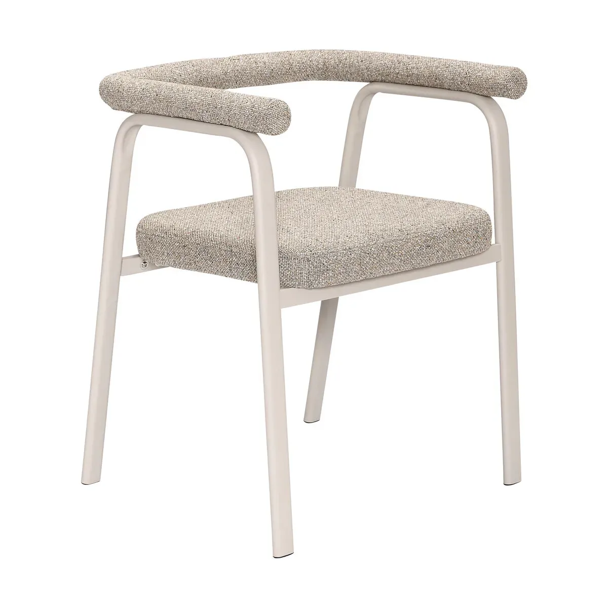 Chaise de repas avec accoudoirs en tissu sable Ecto - Hübsch