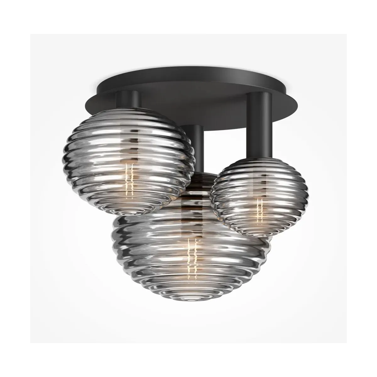 Plafonnier en métal noir 3 ampoules 53,5x38,5cm Reels - Maytoni