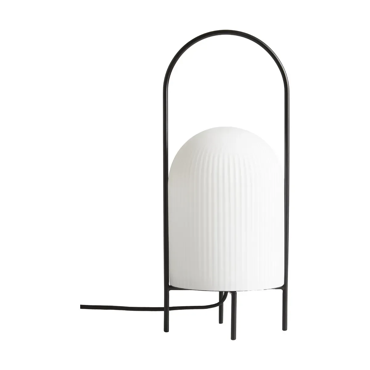 Lampe à poser en verre opale et métal peint noir 15x38cm Ghost - Woud