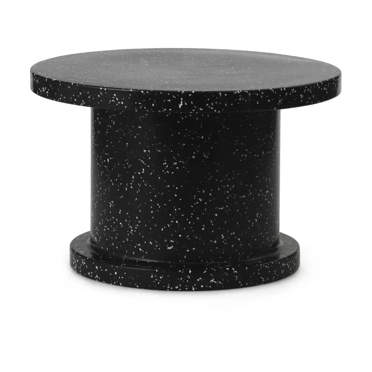 Table basse ronde en plastique recyclé noir 75x48cm Bit - Normann Copenhagen