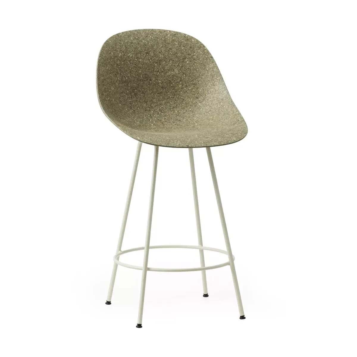 Chaise de bar recyclable en herbes marines et acier crème 65cm Mat - Normann Copenhag