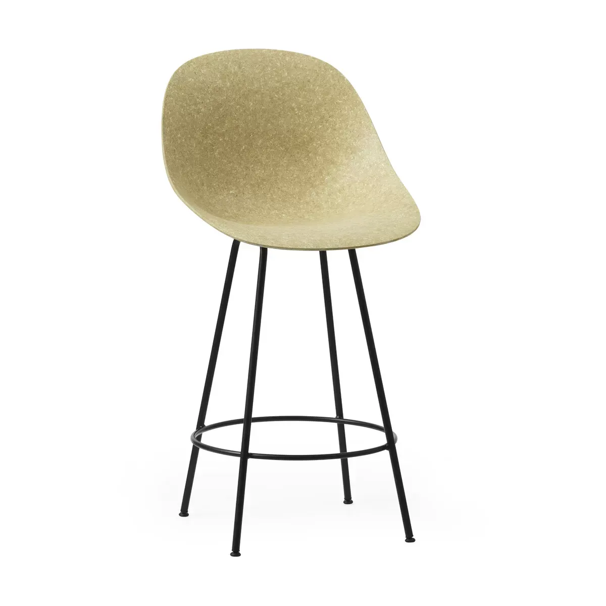 Chaise de bar recyclable en chanvre et acier noir 65cm Mat - Normann Copenhagen