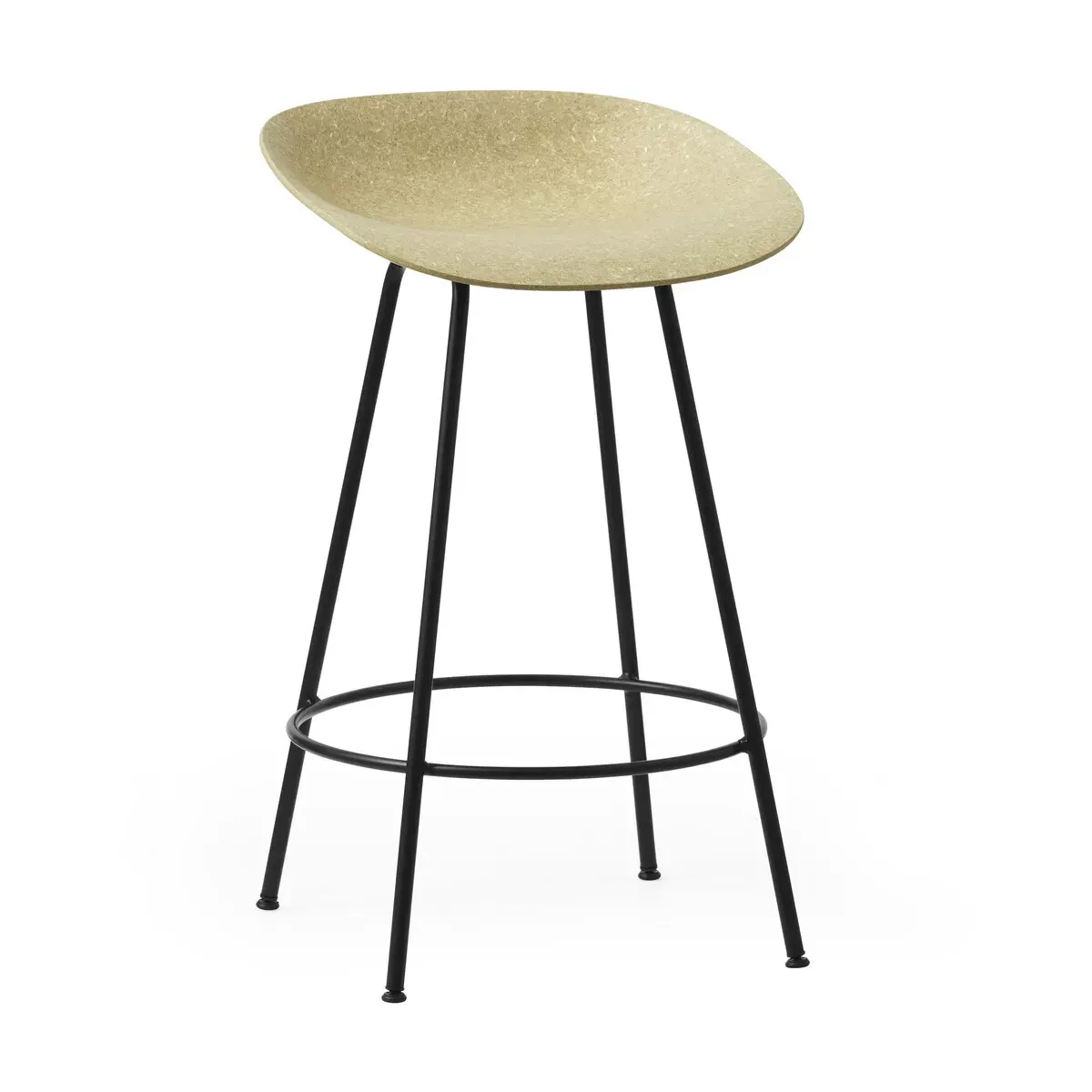 Tabouret de bar recyclable en chanvre et acier noir 65cm Mat - Normann Copenhagen