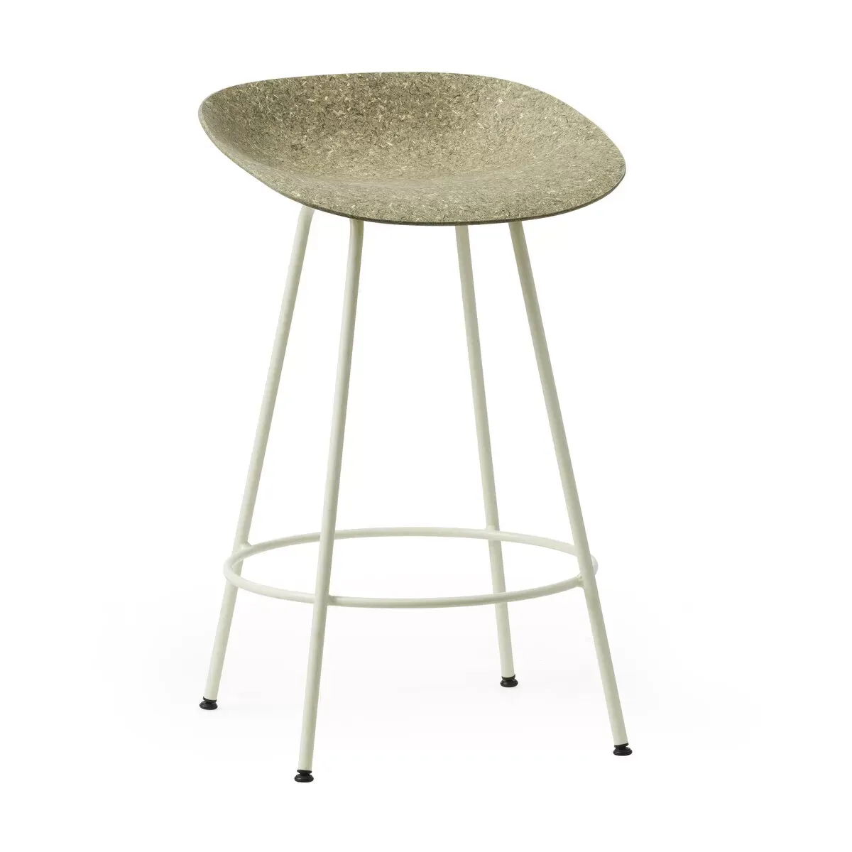 Tabouret de bar recyclable en herbes marines et acier crème 65cm Mat - Normann Copenh