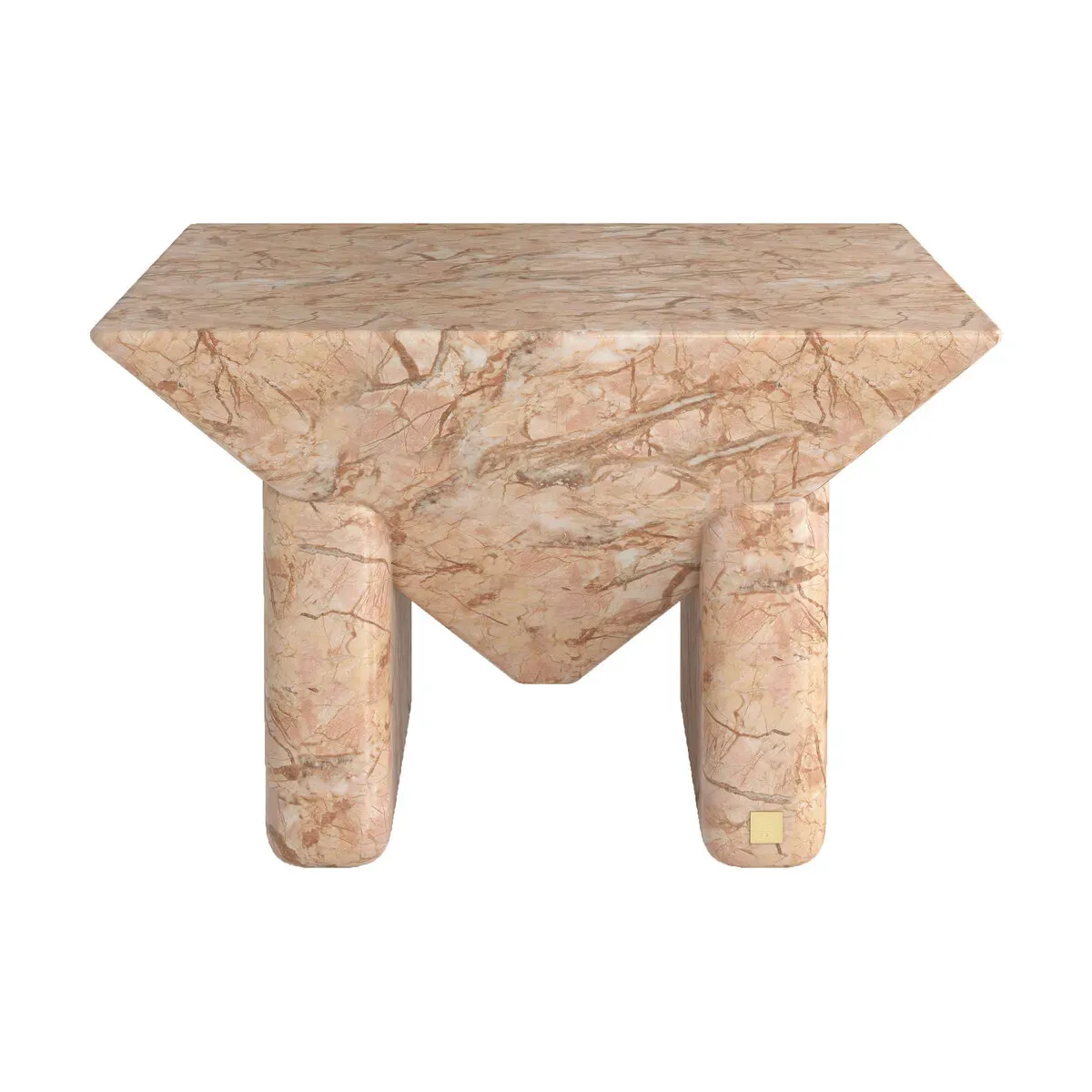 Table basse carrée en béton armé de fibres de verre forêt effet marbre 60x40cm Prism