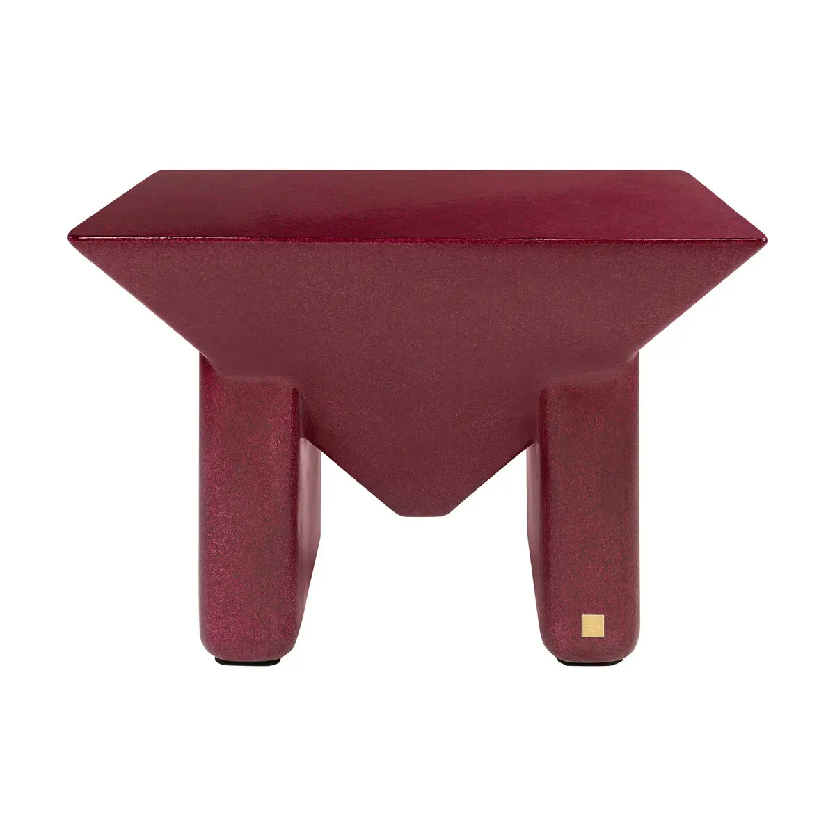 Table basse carrée en béton armé de fibres de verre bordeaux brillant 60x40cm Prism -