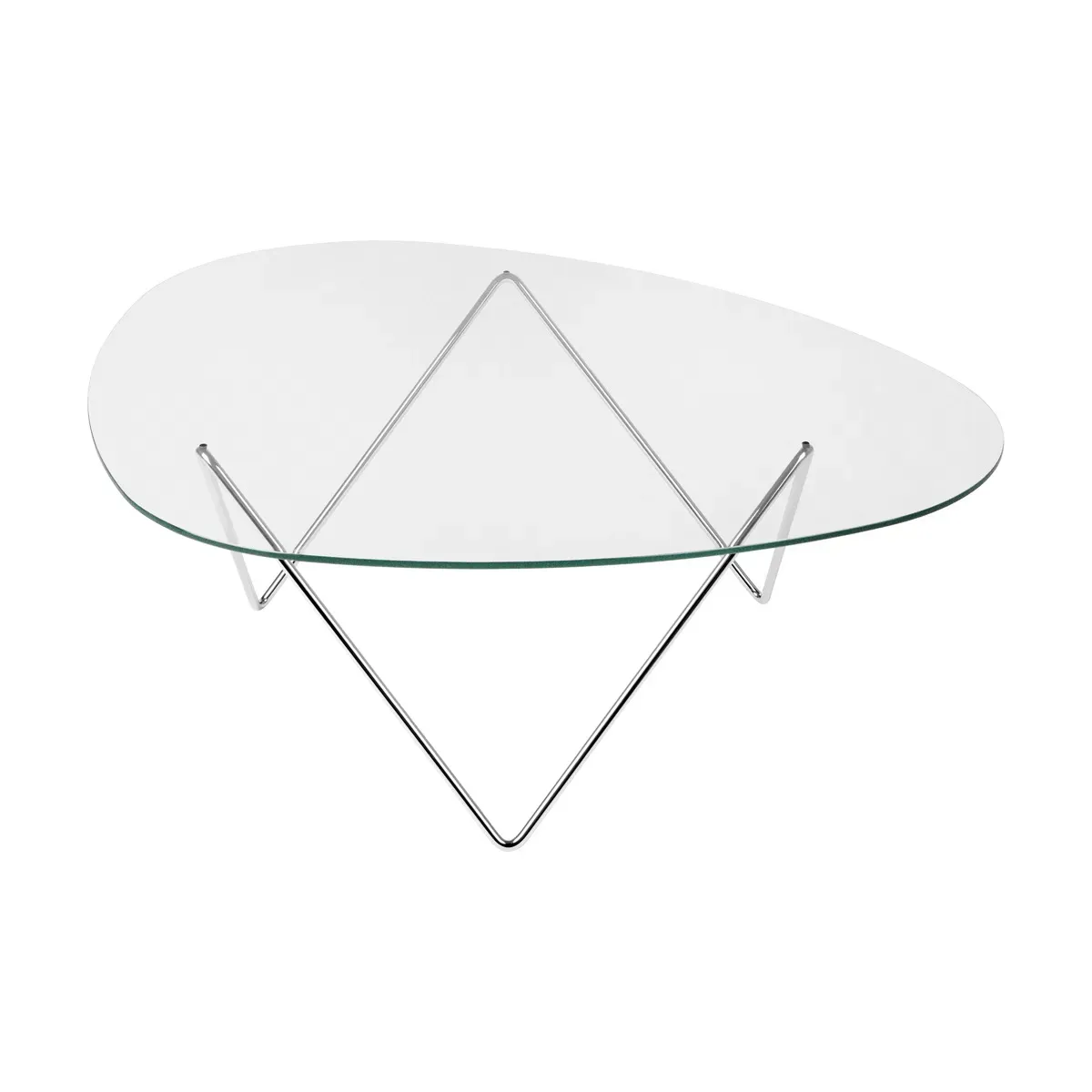 Table basse en acier chromé et verre 106cm Pedrera - Gubi