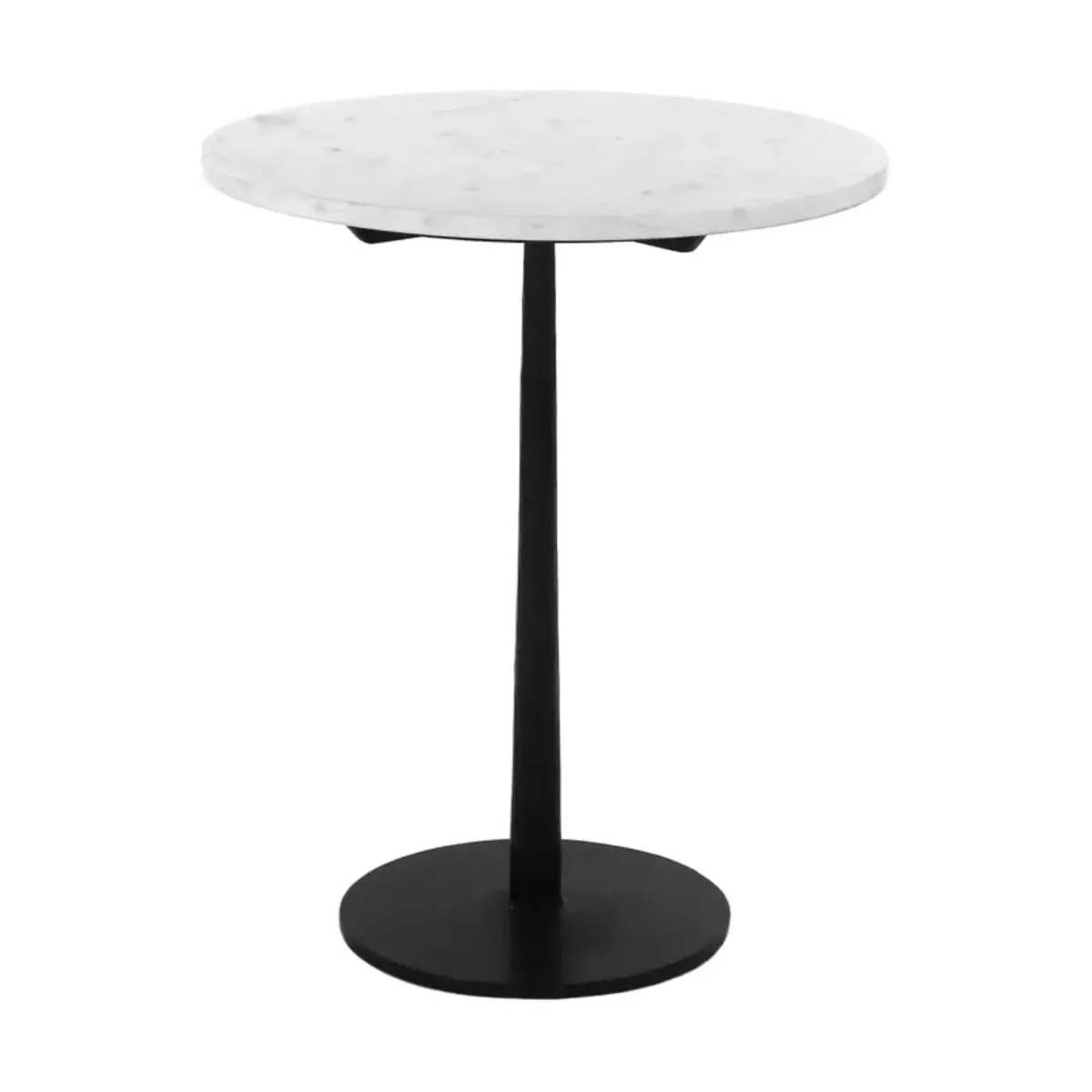 Table bistro ronde en marbre et métal blanc 50cm Bistro - Pomax