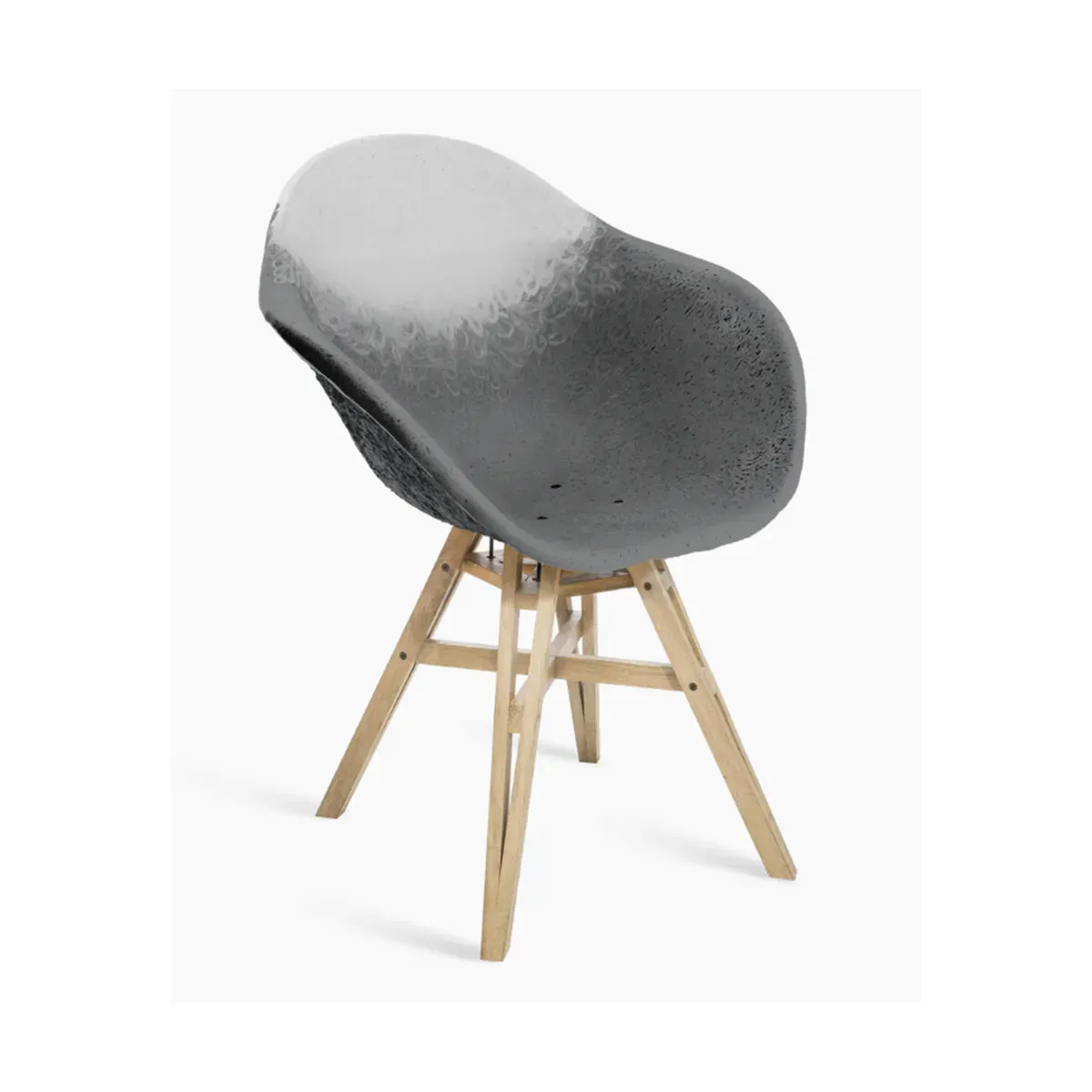 Chaise avec accoudoirs blanc cassé et anthracite Gravêne 6.7 - Maximum