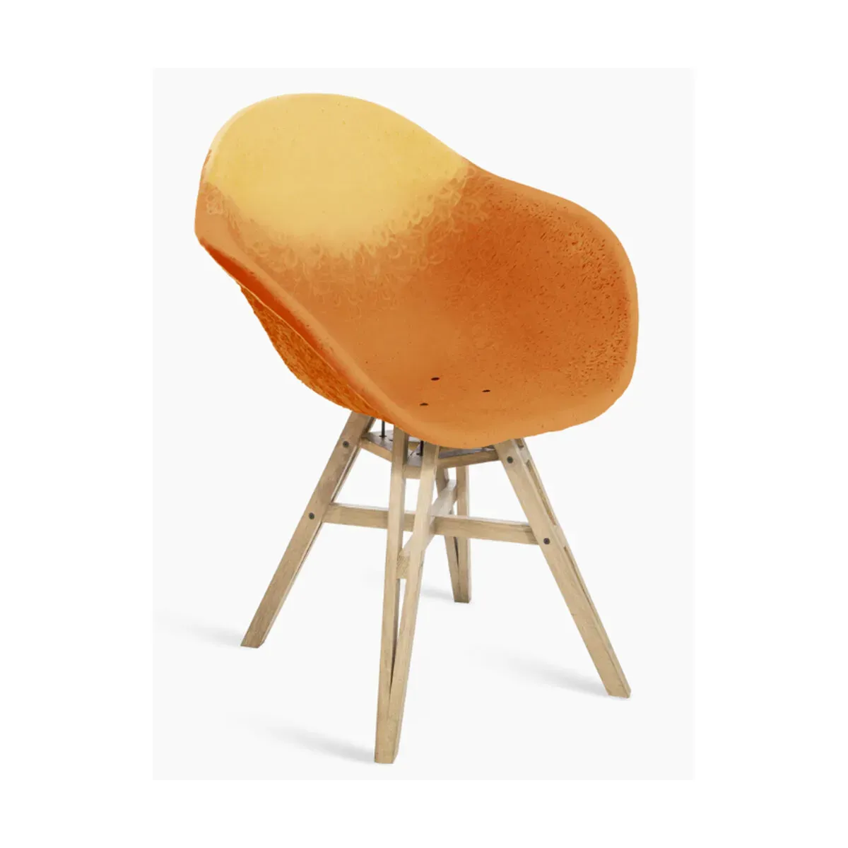 Chaise avec accoudoirs Paille et orange Gravêne 6.7 - Maximum
