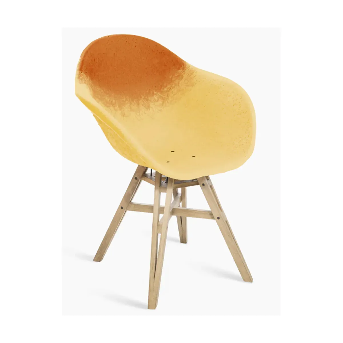 Chaise avec accoudoirs orange et Paille Gravêne 6.7 - Maximum