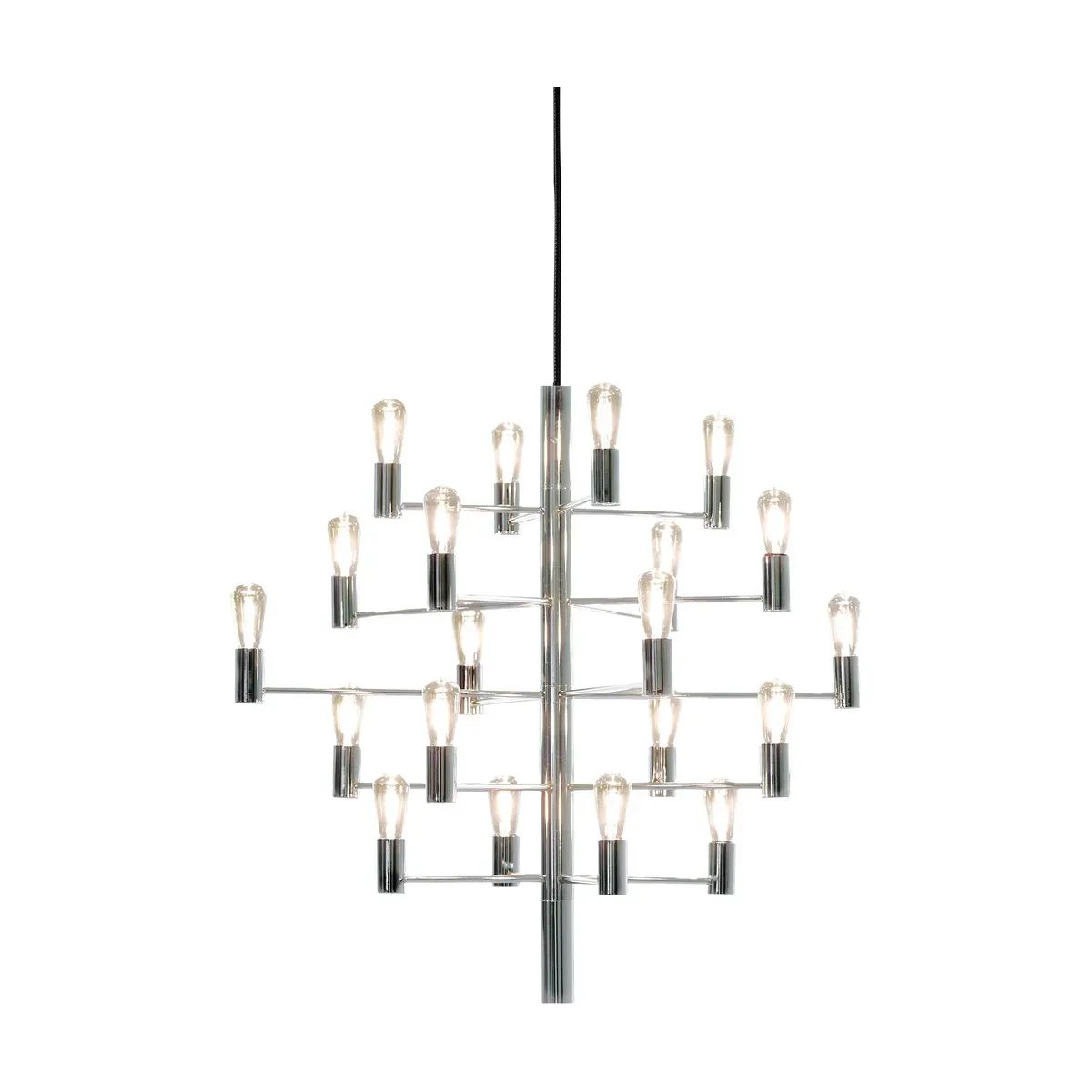 Suspension chandelier 20 ampoules chrome 60cm Manola - Herstal