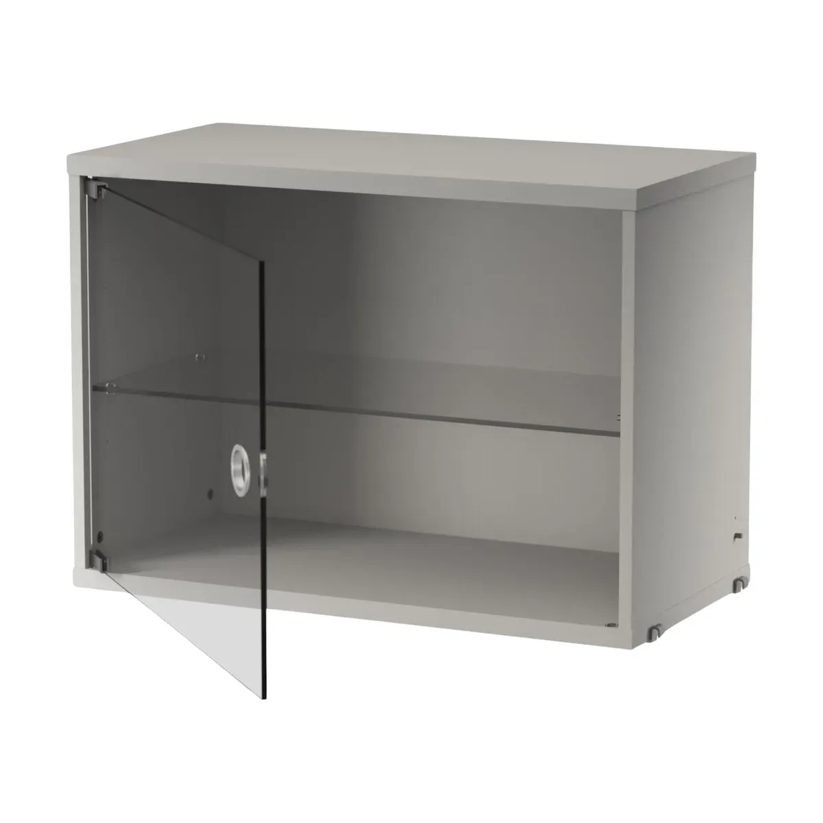 Caisson en bois mdf gris et porte vitrée 58x42x30cm String System - String furniture