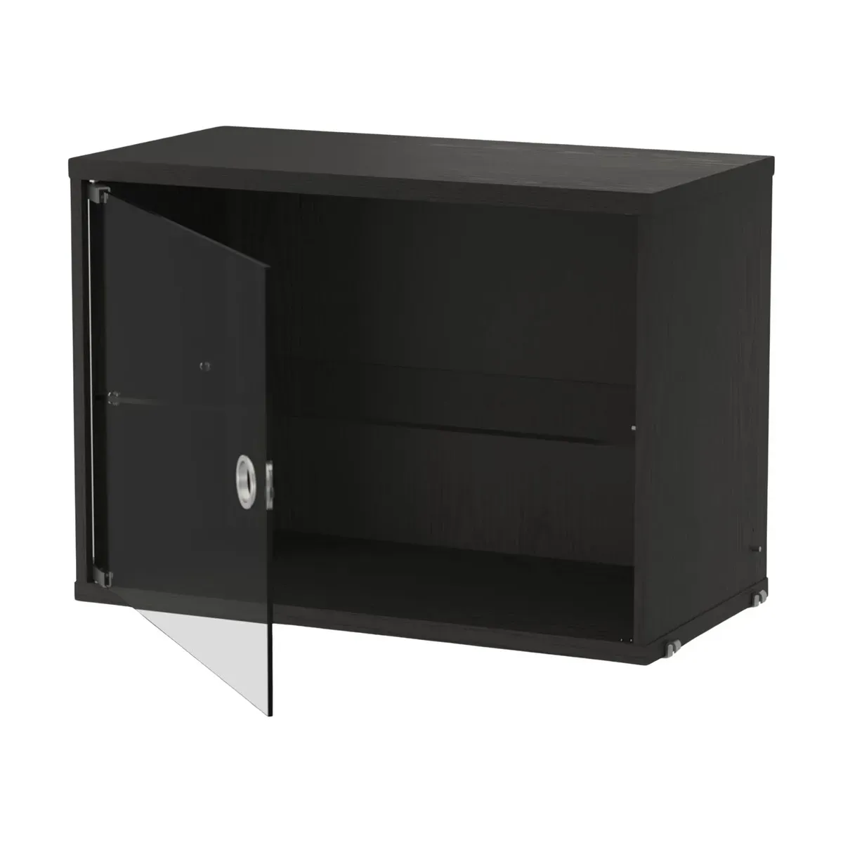 Caisson en frêne teinté noir et porte vitrée 58x42x30cm String System - String furnit