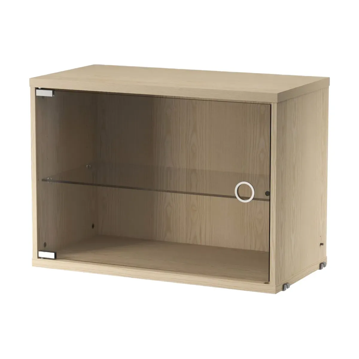 Caisson en frêne et porte vitrée 58x42x30cm String System - String furniture