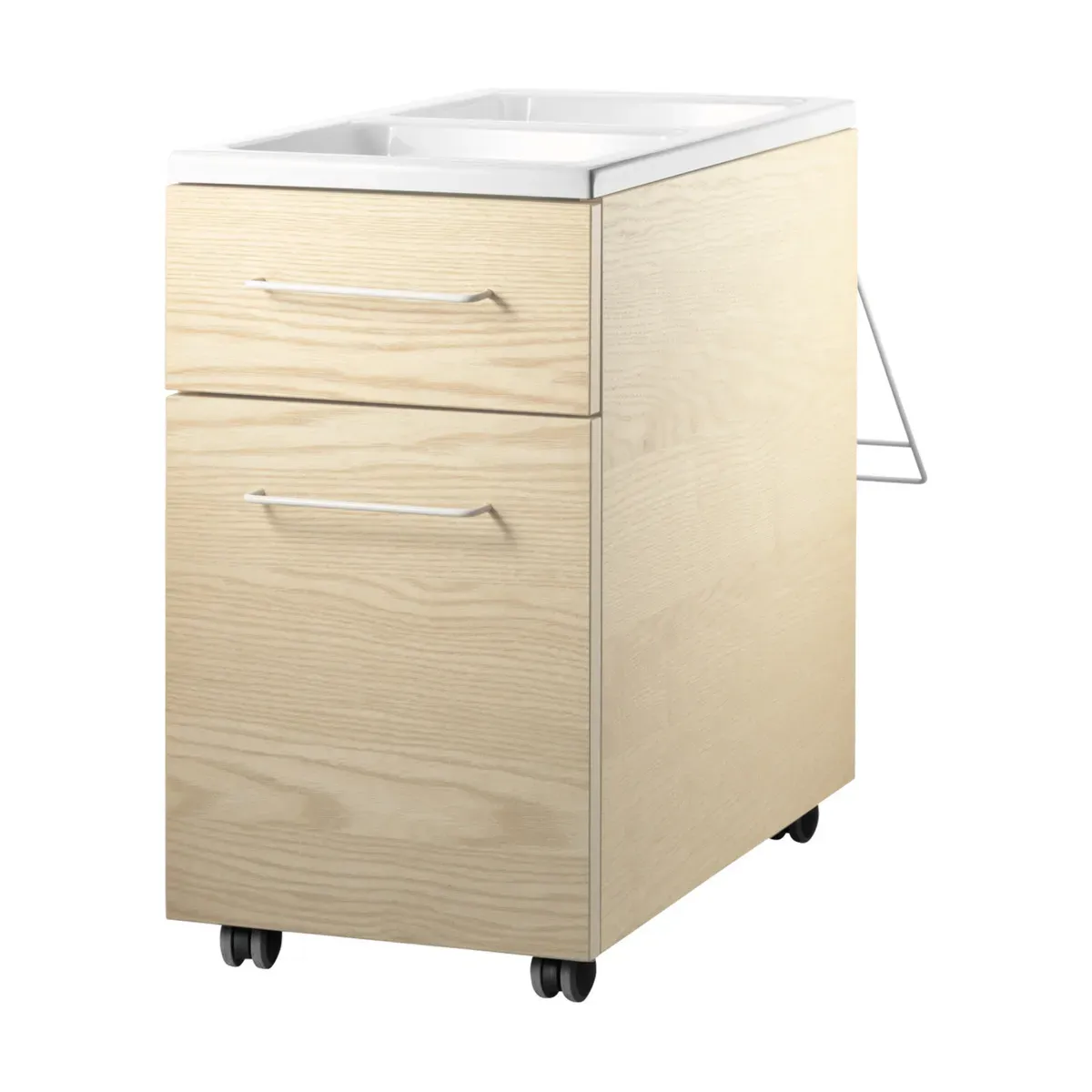 Desserte de bureau sur roulette en frêne 30x55,5x58cm Works - String furniture