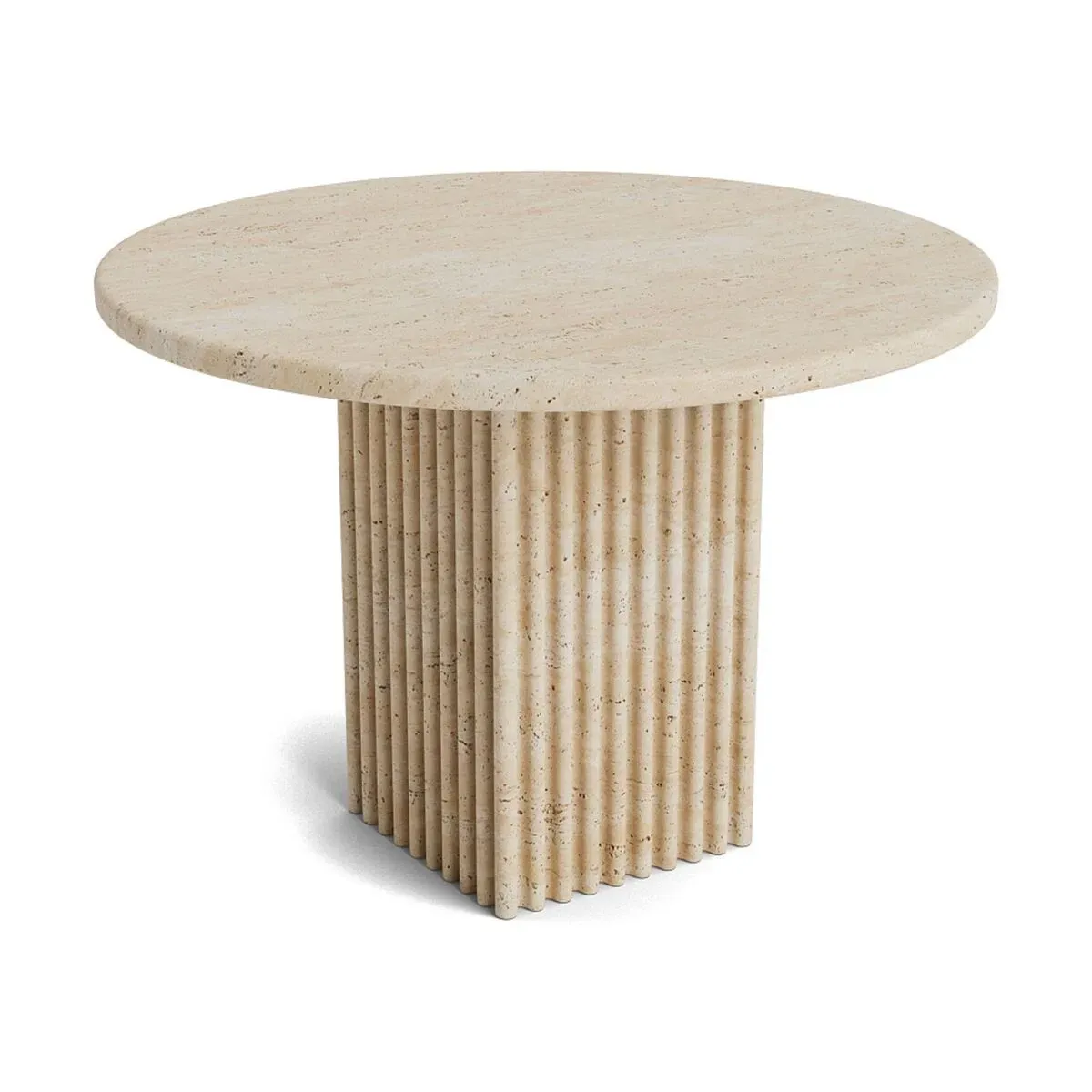 Table basse ronde en travertin beige Soho - Norr11