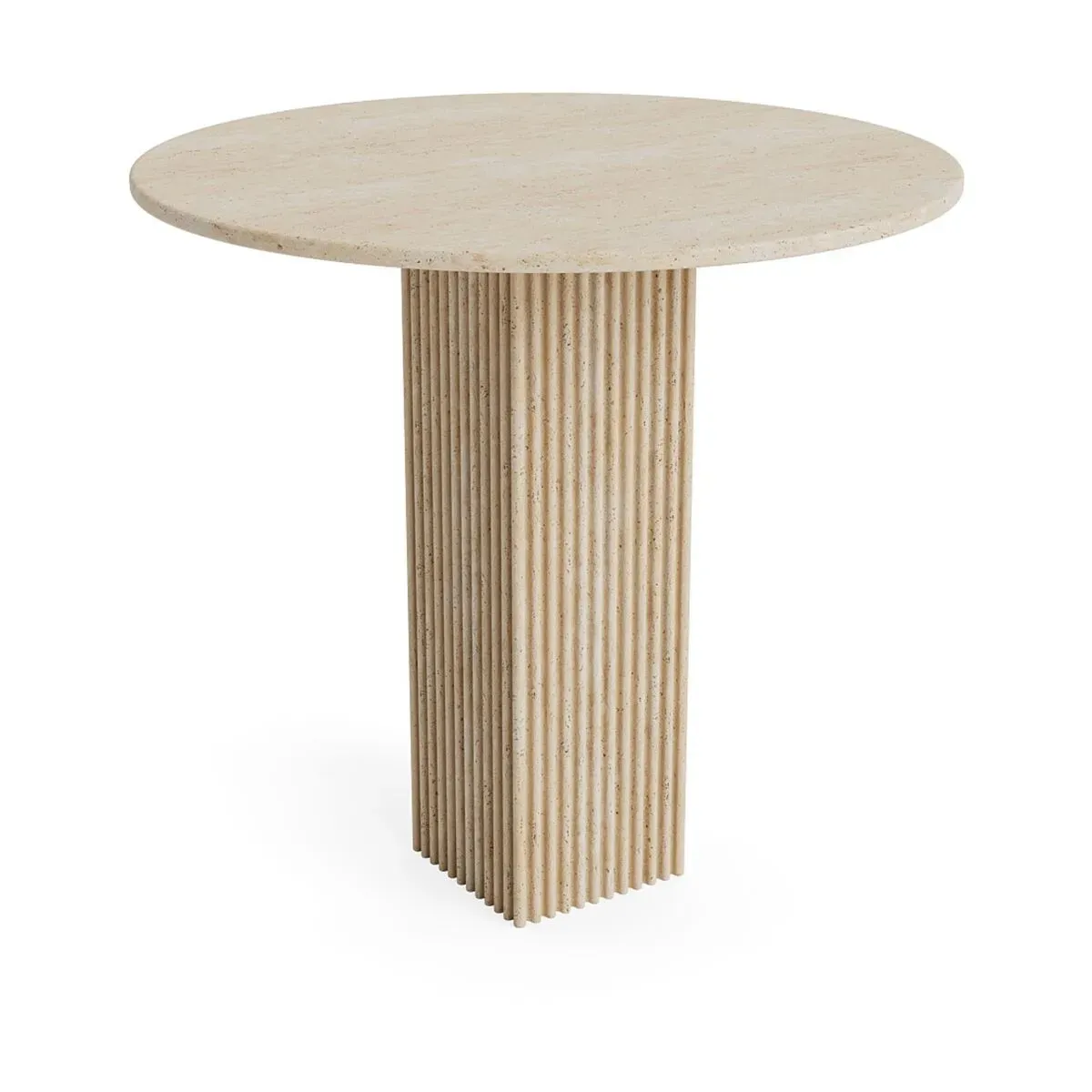 Table à manger ronde en travertin beige 80cm Soho - Norr11