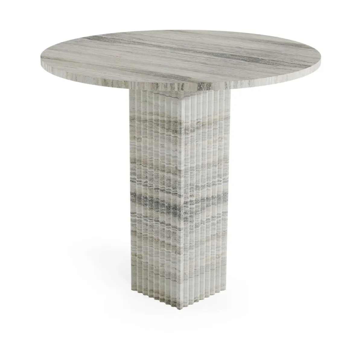 Table à manger ronde en travertin silver 80cm Soho - Norr11