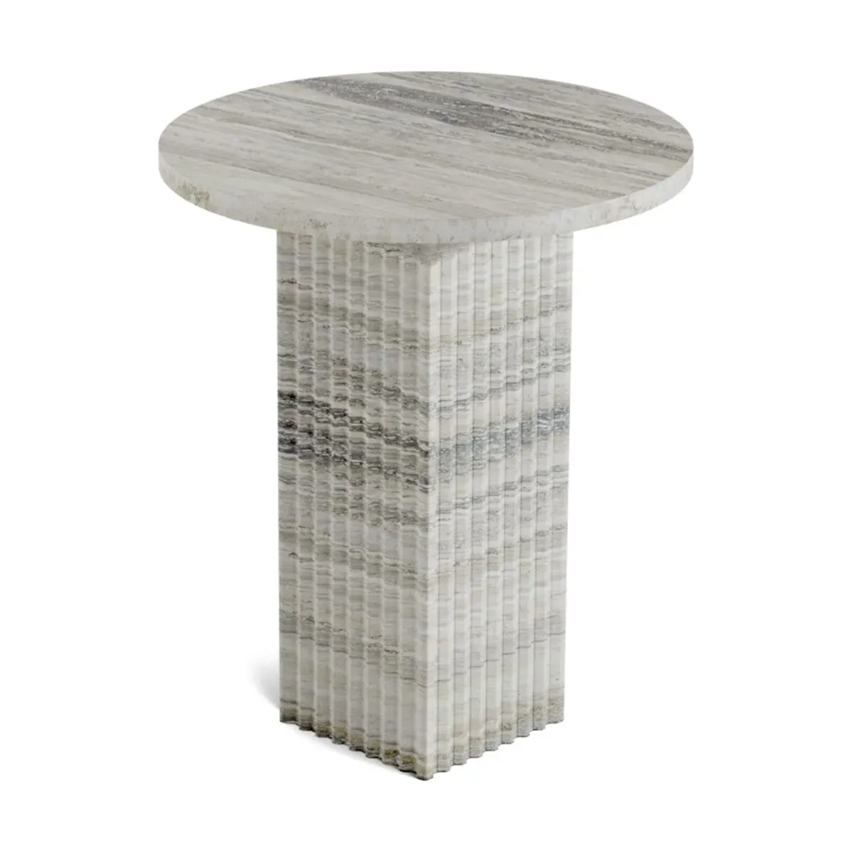 Table d'appoint ronde en travertin silver Soho - Norr11